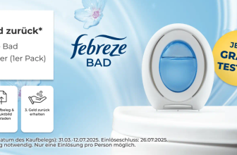 Frau sprüht Febreze Bad Lufterfrischer im Badezimmer