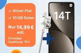 Angebot: Xiaomi 14T mit 512 GB + Vacuum Cleaner G20 lite + 10GB o2 für 14,99€ mtl. [Effektivpreis von -3,97 €]