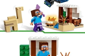 LEGO Minecraft Steves Wüstenexpedition Set 21251 - Steve, Kamel und Schatztruhe in der Wüste.
