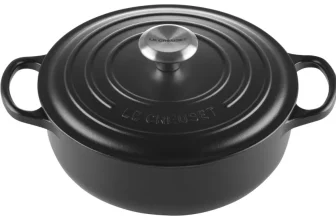 LE CREUSET Sauteuse 24 cm Schwarz SIGNATURE - hochwertiges Kochgeschirr