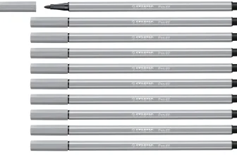 STABILO Premium-Filzstift Pen 68 in mittelgrau - 10er Pack