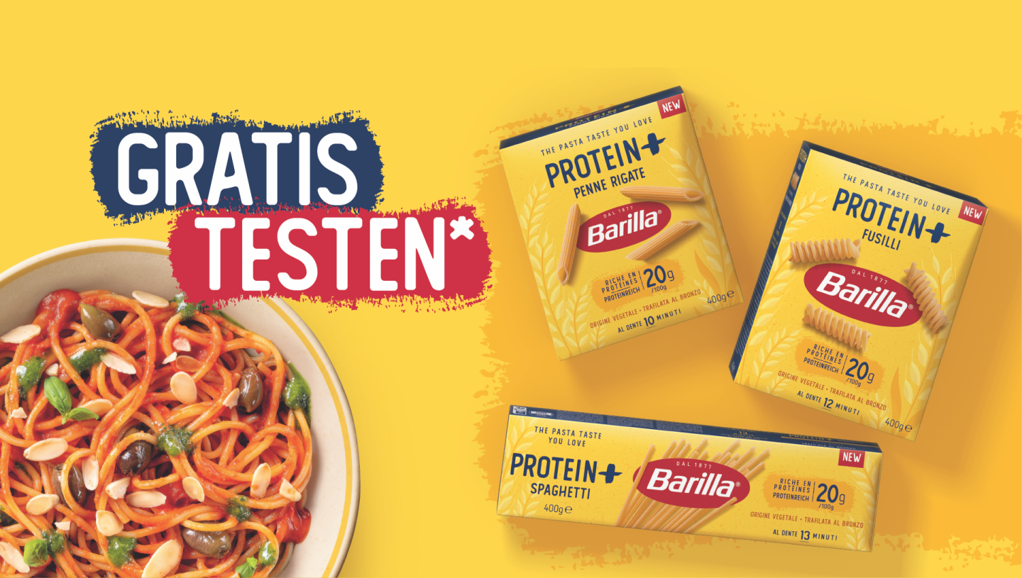Barilla Protein+ Pasta gratis testen dank Cashback – Jetzt Geld-zurück-Aktion sichern