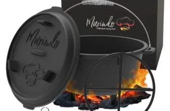 Marindo Dutch Oven (9 L, Gusseisen, inkl. Deckelheber, Untersetzer & Ringreiniger, 37 × 23,5 cm) für 29,99€ inkl. Versand (statt 60€)