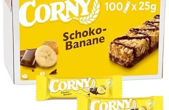 Müsliriegel Corny Classic Schoko-Banane mit Schokolade und Banane 100er-Karton (100 x 25 g) ab 24,31 € inkl. Prime-Versand (statt 39,98 €)