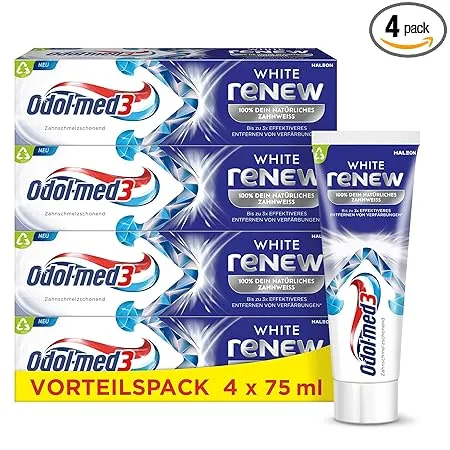 Odol-med3 White reNEW Zahnpasta (4x75ml) ab 7,06 € inkl. Prime-Versand (statt 11,80 €)