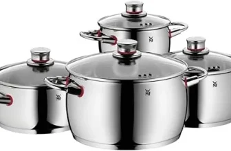 WMF Quality One Topfset Induktion 4-teilig Kochtopf Set mit Glasdeckel Cromargan Edelstahl poliert Induktions Töpfe Set unbeschichtet Dampföffnung für 202,06 € inkl. Versand (statt 230,00 €)