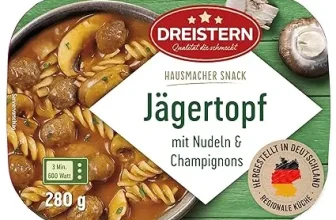 DREISTERN Jägertopf mit Champignons & Nudeln 280g ab 1,69 € inkl. Prime-Versand