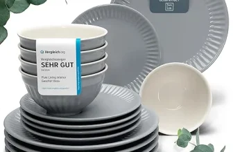 Steingut Geschirrset 4 Personen Hygge 12 tlg. TESTSIEGER Traumhaftes Skandinavisches Steingut Geschirr Set für 19,95 € inkl. Prime-Versand (statt 29,95 €)