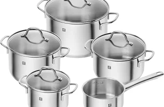 ZWILLING Flow Kochtopf-Set (5-teilig mit Glasdeckel Induktionsgeeignet unbeschichtet Edelstahl Black) für 109,76 € inkl. Versand (statt 173,89 €)