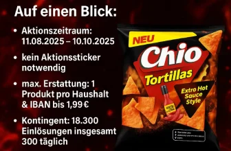 Gratis Testen: 100% Cashback auf Chio Tortillas Extra Hot Sauce 🌶️