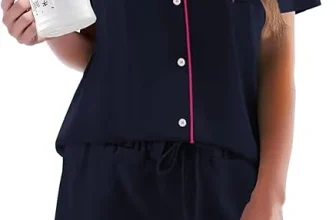 Ekouaer Damen Schlafanzug Kurzarm (11 Farben, Gr. S bis XXL) für 14,99 € inkl. Prime-Versand (statt 29,99 €)