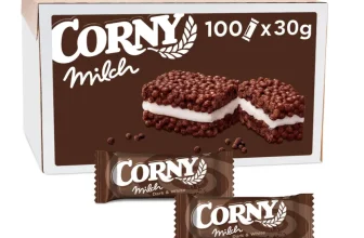 Müsliriegel Corny Milch Dark & White Milchsandwich (100 x 30 g 100er-Karton) ab 36,10 € inkl. Prime-Versand (statt 57,25 €)