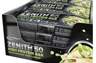 IronMaxx Zenith 50 High Protein Bar – White Pistachio Crisp – High Protein Riegel (16 x 45g) ab 19,77 € inkl. Prime-Versand (statt 29,99 €)