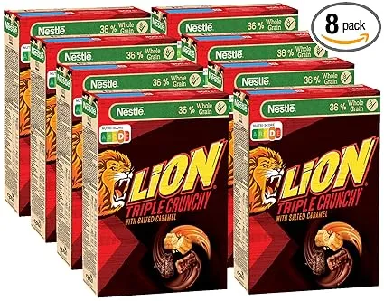 Entdecke die besten Schnäppchen mit Nestle Lion Crunchy Cerealien! Schnäppchen, Deals Und Rabattcodes Des Tages - Nestle Lion Triple Crunchy Knusprige Frühstücks-Cerealien 8Er Pack