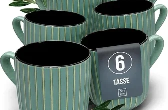 Steingut Kaffeetassen 6 Pers. Tokyo Hochwertiges Asia-Style TEST SEHR GUT Steingut Tassen Set in Grün für 17,95 € inkl. Prime-Versand (statt 54,95 €)