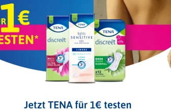 TENA für 1-€-Testen: Slipeinlagen & Einlagen dank Cashback fast gratis