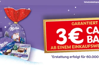 Milka „XMas 2025 Cashback“: 3 € zurück ab 9 € Einkaufswert [Mehrfachteilnahme erlaubt]