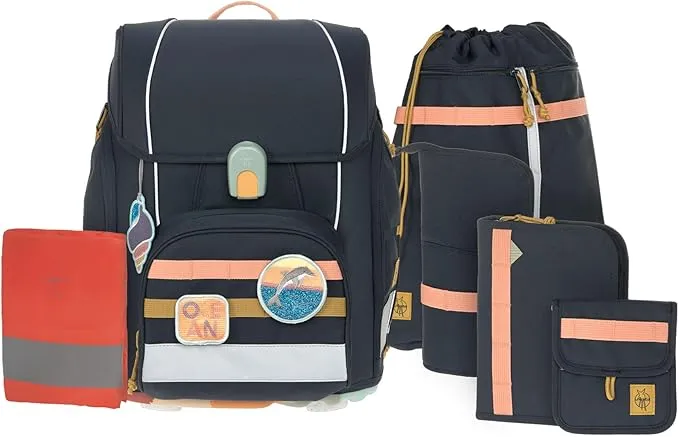 LÄSSIG School Set Boxy Unique – Schulranzen Dark Blue Ocean 7-teilig für 149,30 € inkl. Versand
