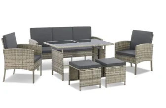Juskys Polyrattan Sitzgruppe Turin (2 Farben) für 262,49 € inkl. Versand (statt 359,99 €)