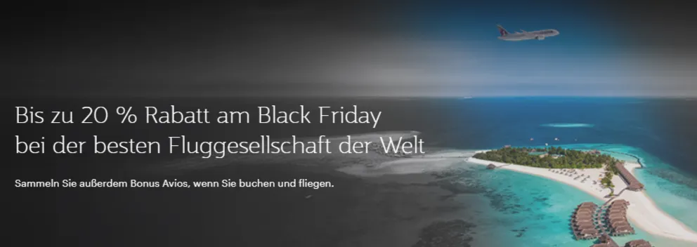 Qatar Airways Black Week Angebot: Bis zu 20% Rabatt auf Flüge nach Thailand, Malaysia, VAE, Philippinen und mehr