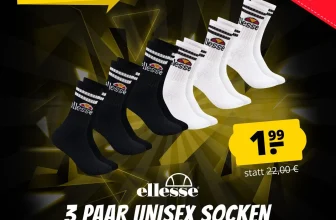 Ellesse Vulloni Unisex Socken 3 Paar (2 Farben Gr. 39-42,5 & 43-46) für 1,99 € zzgl Versand
