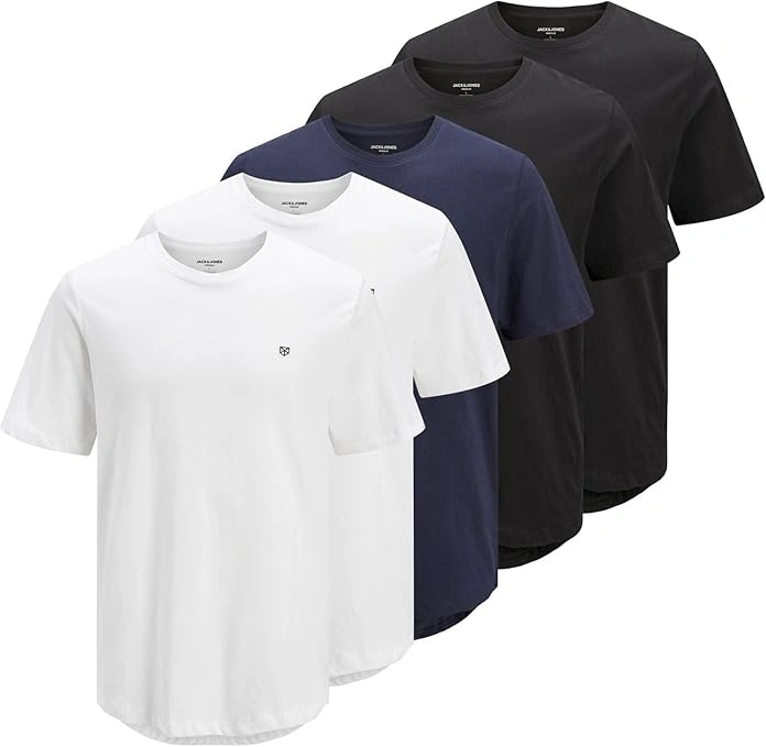 5er-Pack Jack & Jones Herren  T-Shirt (Gr. XS bis XL) für 24,29 € inkl. Prime-Versand (statt 38,00 €)