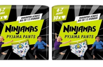 Ninjamas Absorbierende Nachthöschen für Jungs (10 Pyjamahöschen 4-7 Jahre 17-30kg 2er Pack) für 9,98 € inkl. Prime-Versand (statt 14,90 €)