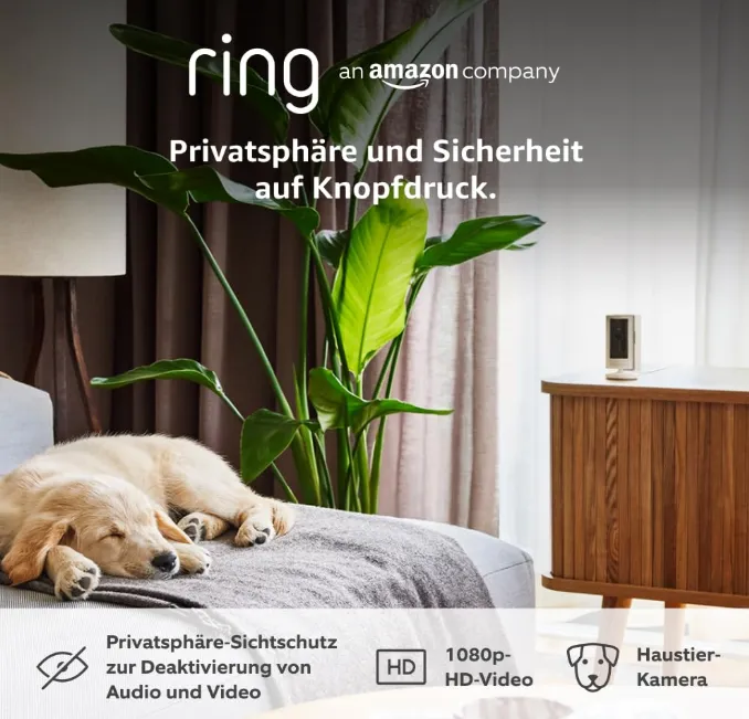 Schnäppchen, Deals Und Rabattcodes Des Tages - Ring Innenkamera Indoor Camera 2. Gen Überwachungskamera Für Den Innenbereich 1080P Hd Video Privatsphäre