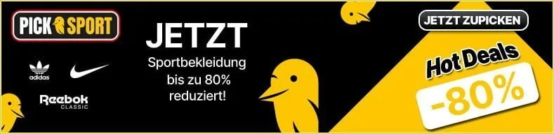 picksport sportbekleidung bis zu 80 prozent reduziert sport outlet Schnäppchen, Deals Und Rabattcodes Des Tages: Sportbekleidung Bis Zu 80% Reduziert Im Sport Outlet