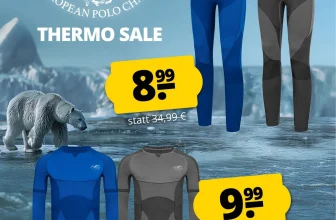 EUROPEAN POLO CHAMP Herren Thermo Langarmshirt 9,99 € oder Thermo Hose 9,99 € (2 Farben, Gr. M bis 2XL) zzgl. Versand