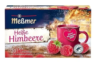 Schnäppchen, Deals und Rabattcodes des Tages - Messmer Heiße Himbeere Früchtetee mit Himbeer-Aroma 20 Teebeutel