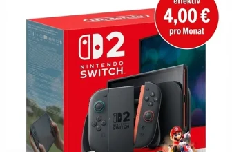 Logitel: Nintendo Switch 2 Black inkl. Mario Kart World (256 GB) + Congstar Allnet-flat M 100 GB 5G für 24,00 € / Monat + 8,99 € einmalig