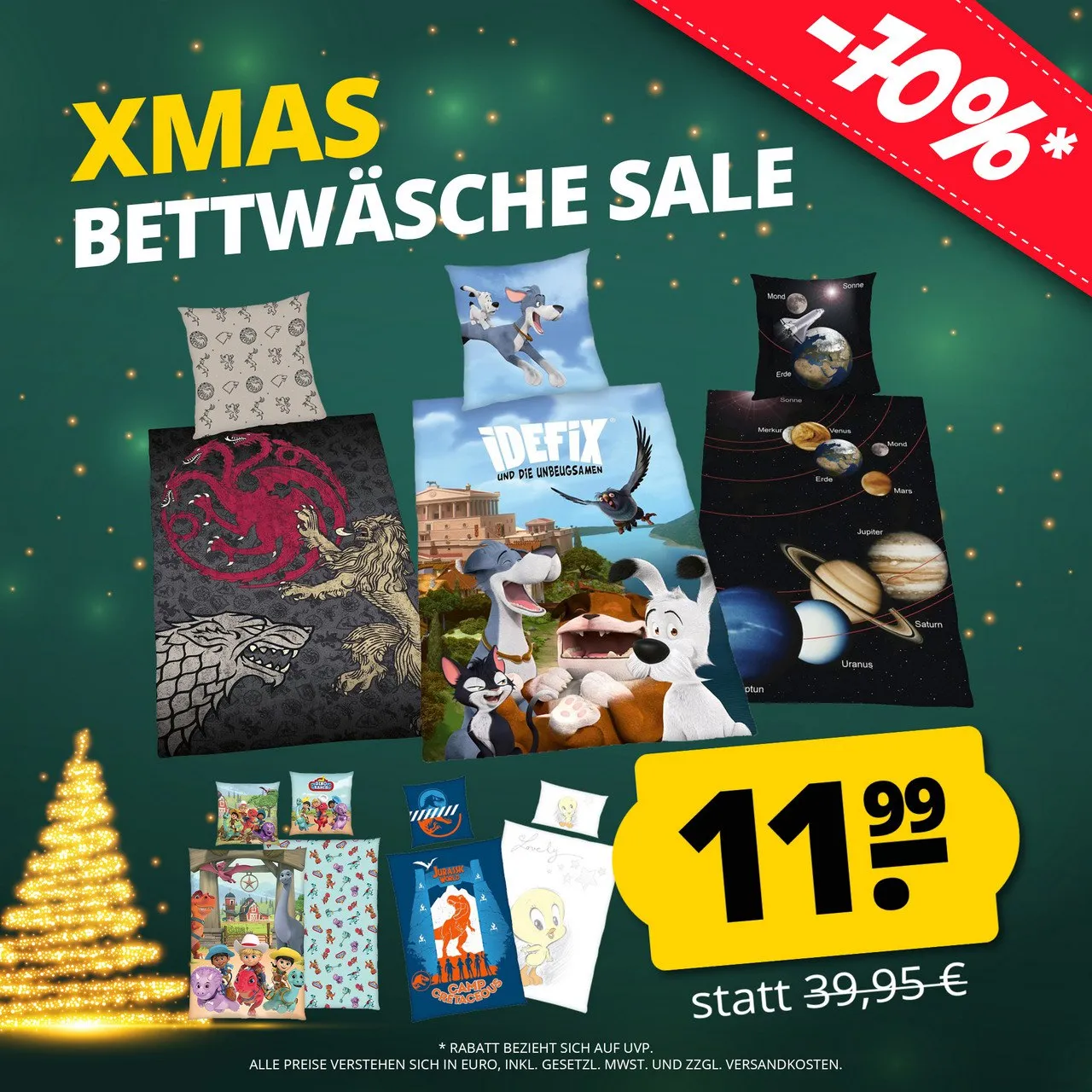 Schnäppchen, Deals und Rabattcodes des Tages - XMAS SALE Bettwäsche von Sportspar