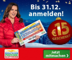 Postcode Lotterie Weihnachtsaktion: Monatslos ab 12,50 € + 15 € als Cashback erhalten