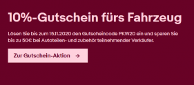Ebay: 10 % Gutschein für ausgewählte Auto- & Motorradteile