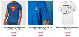 Zavvi: 2 T-Shirts für 20€ inkl Versand (statt 35,98€)