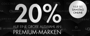 20 % Rabatt auf Premium Marken bei Galeria Karstadt Kaufhof – nur bis Samstag