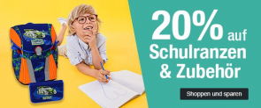 20 % auf Schulranzen nur heute am Dienstag