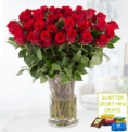 40 rote Rosen + 2x Ritter Sport Mini-Schokis für 24,90 € inkl. Versand 🌹🌹🌹