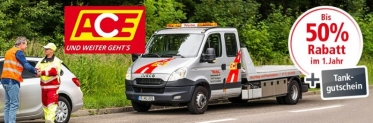 50% Rabatt auf ACE Auto Club Europa Mitgliedschaft (Pannenhilfe) – Alternative zum ADAC + 10€ Tankgutschein