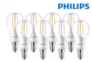 8x Philips dimmbare LED Classic E14-Leuchtmittel (5 Watt, 470 Lumen, 2700 K) für 22,90 € inkl. Versand