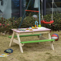 Outsunny 2-in-1 Kinder Spieltisch mit 2 Sitzbänken, Wasserhahn mit Tank und verstecktem Sandkasten für 43,92 € statt 54,90 €
