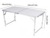 Aluminium Klapptisch (Campingtisch) 120x60x70/62/55cm Weiß für 15,99 Eur inkl. Versand