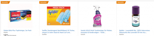 Amazon: Drogerie Werbeaktion 4 ausgewählte Artikel kaufen & nur 3 bezahlen z.B. 4x Sagrotan Hand-Desinfektionsgel Kamille & Lotus ab 4,76 € statt 6,80 €
