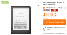 Amazon Kindle 6 2019 Schwarz WLan (mit Spezialangeboten) für 49,00€ inkl. Versand