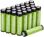 AmazonBasics wiederaufladbare AAA-Batterien 24er-Pack für 14,99 € inkl. Prime-Versand (0,62 € pro wiederaufladbare AAA-Batterie)