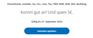 Paypal: 5€ Gratis Guthaben für Shell, BVG, Lime und andere Mobilitäts-Partner