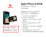 Apple iPhone 8 64GB mit 120 EUR Amazon Gutschein und 17 GB Flat nur 41,99 € mtl.