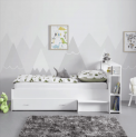 Bessagi Home Juniorbett weiß inkl. Bettlade Tritthocker und Regal ‘Nika’ für 244,30 € inkl. Versand (statt 349,00 €)