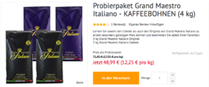 Über 44 %-Rabatt auf Grand Maestro Italiano Kaffeebohnen
